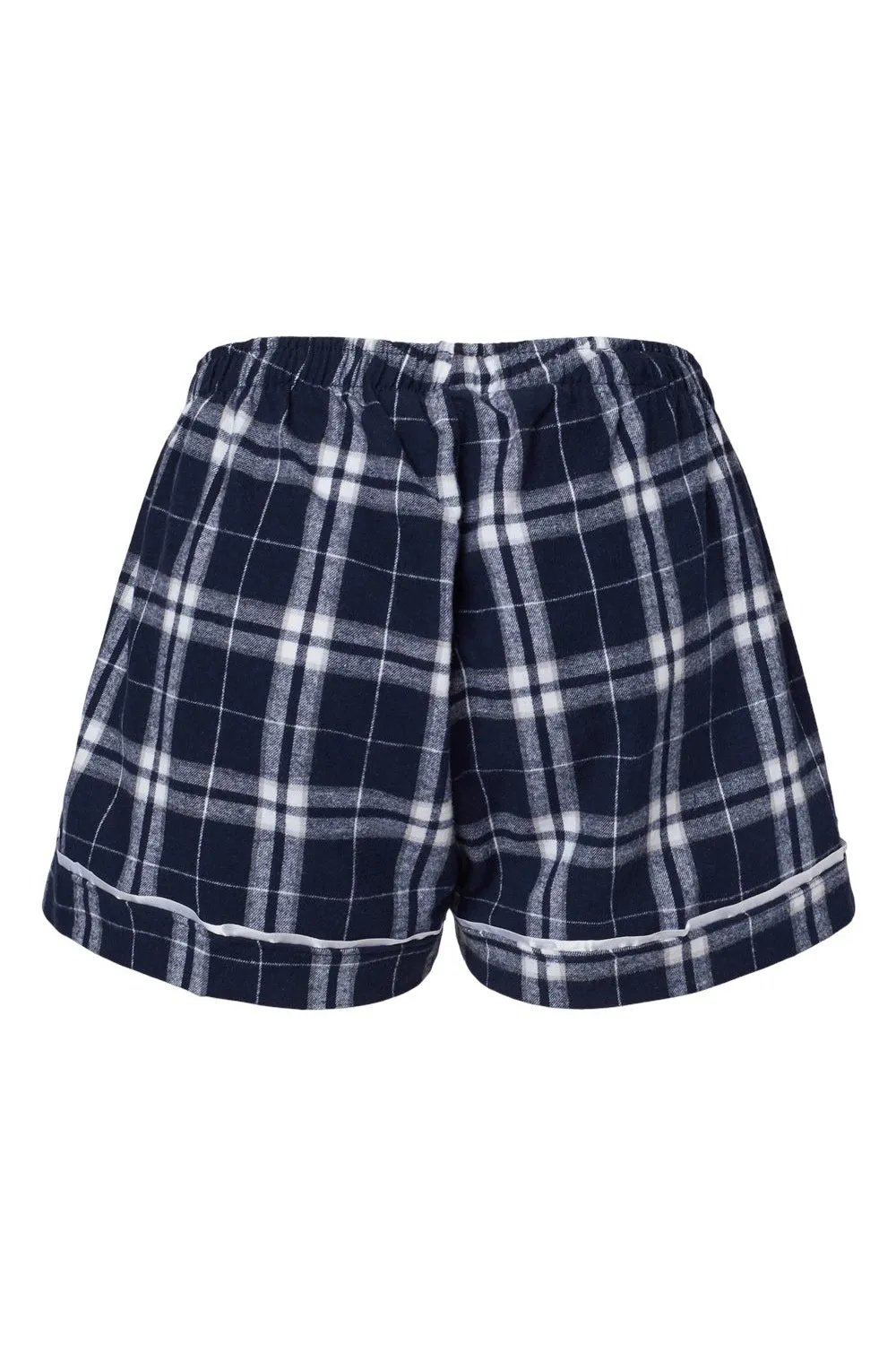 Boxercraft Womens Flannel Shorts - Navy Blue/Silver Grey