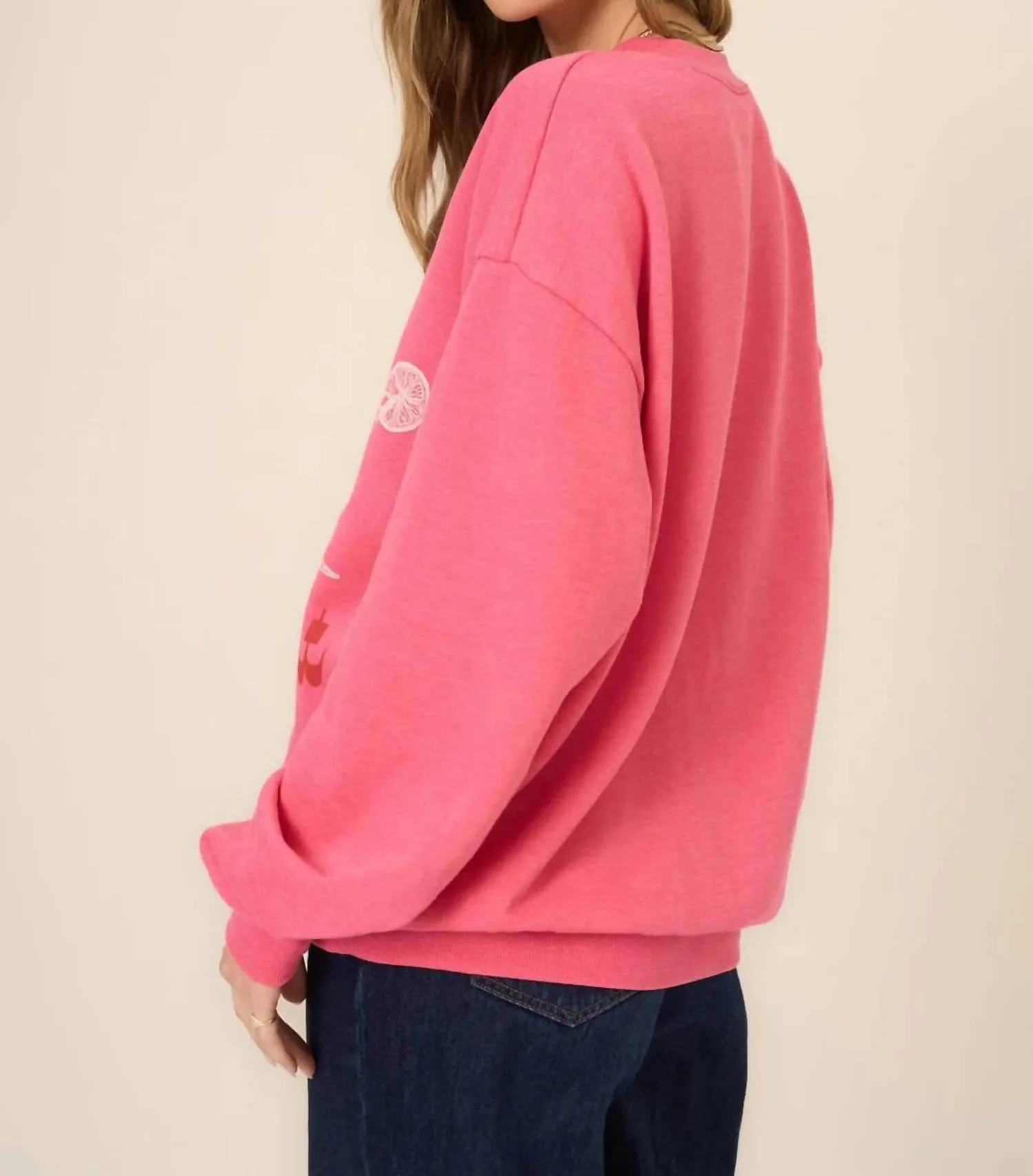 Making Spirits Bright Crew Neck Sweatshirt In Pink